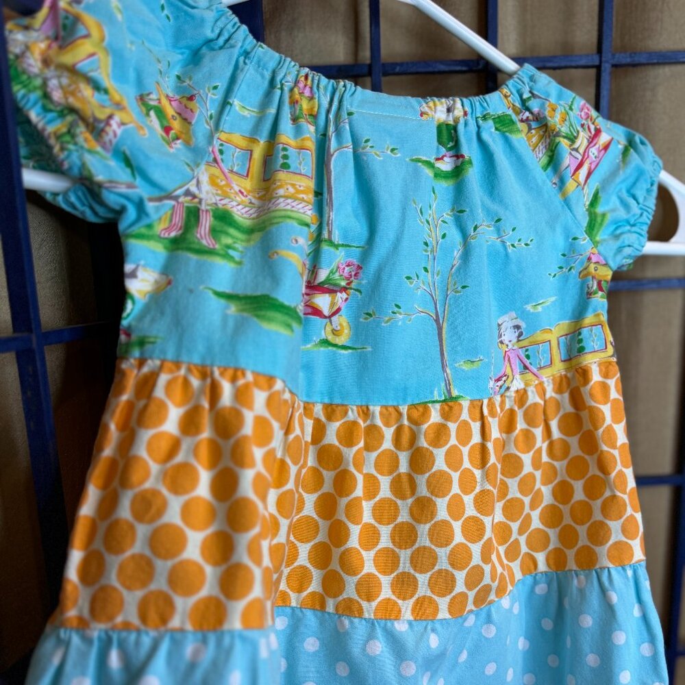 Wrapped With Ribbons Patchwork Dress Size 2 Boutique Tiered
